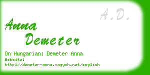 anna demeter business card